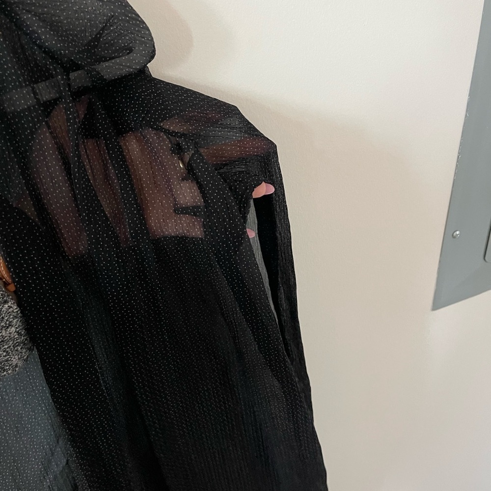 GANNI Black polka dot sheer button down shirt - Picture 5 of 6